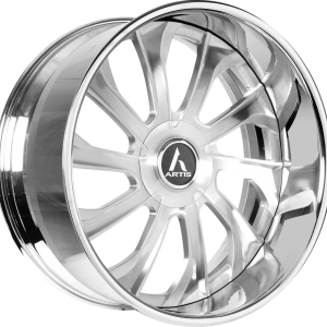 22″ ARTIS FORGED WHEELS PENTHOUSE XL BRUSHED FACE CHROME LIP FINISH RIMS