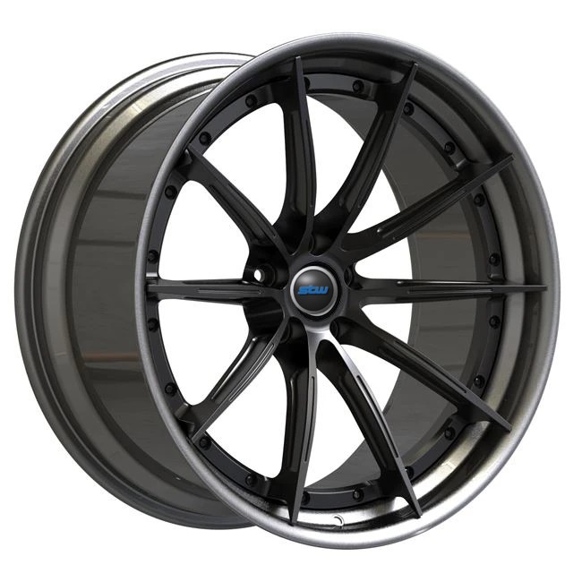 2 Piece Polished Forged Wheels 19 Inch Staggered Grey Spokes For Volkswagen Transporter Stepped Lip Rims