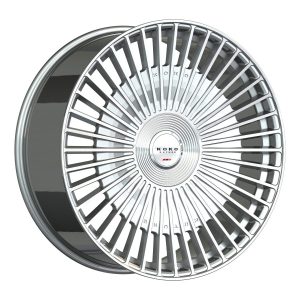 24″ KOKO KUTURE KESSAB GLOSS SILVER MACHINED FLOW FORMED FINISH 6 LUG RIMS