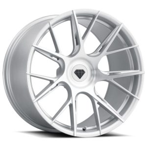 20″ BLAQUE DIAMOND WHEELS BD-F18 BRUSHED SILVER FINISH FLOW FORGED RIMS