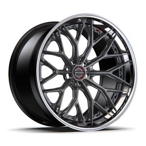 21″ MV FORGED WHEELS SL-200 SPOKE-LITE SERIES BRUSHED TITANIUM BLACK POLISHED LIP FINISH
