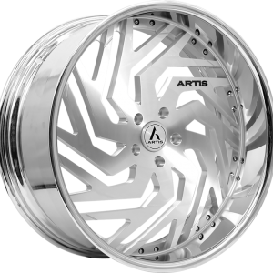 22″ ARTIS FORGED WHEELS CICERO-M BRUSHED SILVER FACE CHROME LIP FINISH RIMS