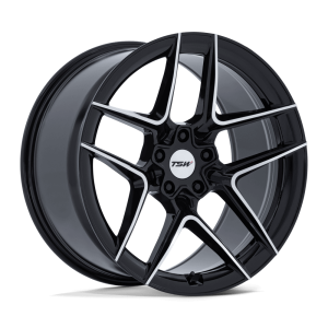 20″ TSW WHEELS TW008 SLIPSTREAM GLOSS BLACK MACHINED FACE FLOW FORMED RIMS