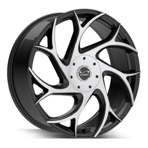 24″ STRADA WHEELS INFERNO GLOSS BLACK MACHINED RIMS