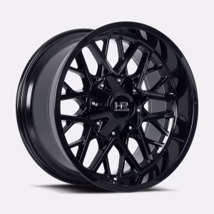22″ HARDROCK WHEELS H714 BOMBER GLOSS BLACK OFF-ROAD RIMS