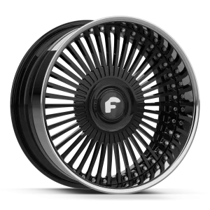 20″ FORGIATO WHEELS TRIMESTRE GLOSS BLACK WITH CHROME LIP AND BLACK INNER XL FLOATING CAP FORGED FINISH RIMS