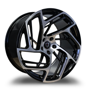 20″ MARQUEE WHEELS M1002 GLOSS BLACK MACHINE FACE FINISH RIMS