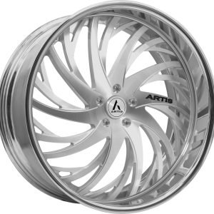 22″ ARTIS FORGED WHEELS DECATUR-M BRUSHED SILVER FACE CHROME LIP FINISH RIMS