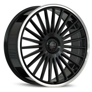 22″ KOKO KUTURE WHEELS PARLATO GLOSS BLACK POLISHED LIP FINISH FLOW FORMED RIMS