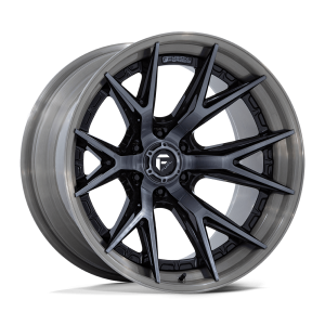 20″ FUEL WHEELS FC402 CATALYST GLOSS BLACK BRUSHED DARK TINTED CLEAR FACE AND LIP OFF-ROAD FUSION FORGED RIMS