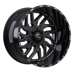 18″ TIS WHEELS 544BM MILLED GLOSS BLACK CHROME CENTERCAP FINISH RIMS