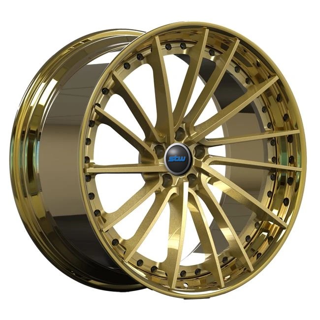 22inch Brushed Gold Disc Lip Audi A7 Forged 2 Piece Rotational Wheel Rims