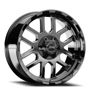 20″ TORQUE WHEELS TW408C RIDGE GLOSS BLACK MILLED SPOKE EDGES FINISH RIMS
