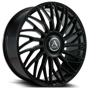 24″ AZAD WHEELS AZ717 GLOSS BLACK FLOATING CAP FINISH RIMS