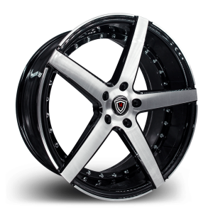 20″ MARQUEE WHEELS M3226 GLOSS BLACK BRUSHED MACHINED FINISH RIMS
