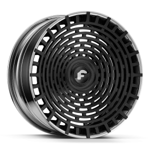 24″ FORGIATO WHEELS PARLANTE ECL BLACK FACE WITH CHROME LIP XL FLOATING CAP FORGED FINISH RIMS