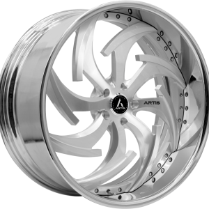20″ ARTIS FORGED WHEELS DAGGER BRUSHED SILVER FACE CHROME LIP FINISH