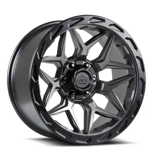 17″ LOCK OFF-ROAD WHEELS MATRIX MATTE GREY MATTE BLACK RING FINISH RIMS