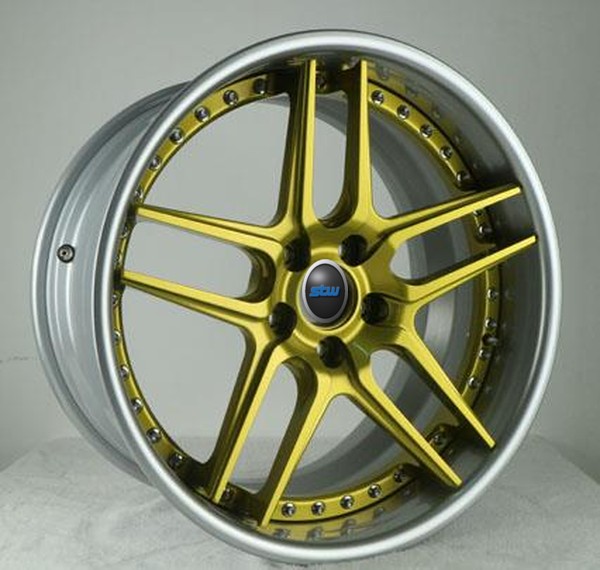 Forged 2 Piece Wheels Dark Gold With Polished Barrel