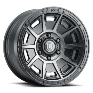 17″ ICON ALLOYS WHEELS VICTORY SMOKED SATIN BLACK TINT CROSSOVER RIMS