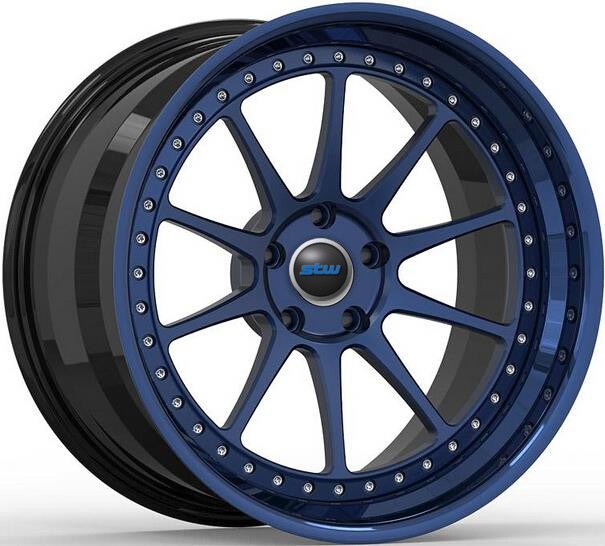 Blue Center 3 Piece forged Wheels