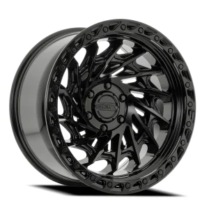 20″ METAL FX OFF-ROAD WHEELS TYPHOON TRUCK GLOSS BLACK FINISH RIMS