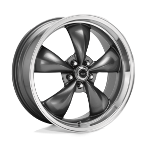 17″ AMERICAN RACING WHEELS MODERN AR105 TORQ THRUST M ANTHRACITE MACHINED LIP RIMS