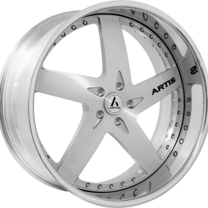 22″ ARTIS FORGED WHEELS BULLET BRUSHED SILVER FACE CHROME LIP FINISH RIMS