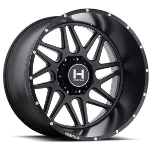 24″ HOSTILE WHEELS H108 SPROCKET SATIN BLACK FINISH RIMS