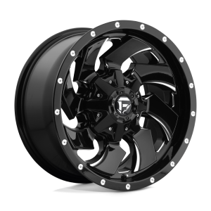 20″ FUEL WHEELS D574 CLEAVER GLOSS BLACK MILLED CROSSOVER RIMS
