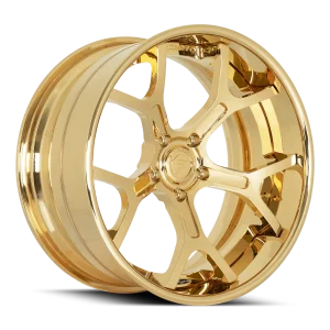 22″ FORGIATO WHEELS GTR-ECL GOLD OVER CHROME FORGED FINISH RIMS