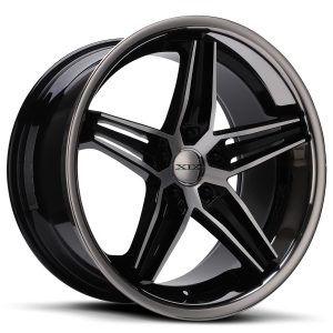 20″ XIX WHEELS X63 BLACK MACHINED CHROME LIP FINISH RIMS
