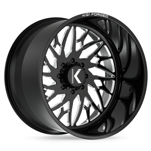 22″ KG1 FORGED WHEELS JOKER KF114 GLOSS BLACK MILLED FINISH RIMS