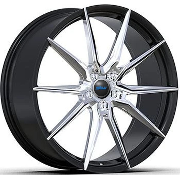 BMW 5 Tuning Style Polished Face And Black Barrel 1-PC Forged Rims 20x9.5 And 20x10.5
