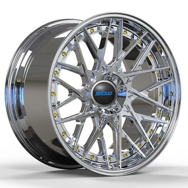 Polished Disc Lip Forged 2 Piece Wheels Gold Screws For BMW M2 20inch Custom Rims