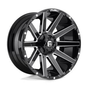 24″ FUEL WHEELS D615 CONTRA GLOSS BLACK MILLED OFF-ROAD RIMS