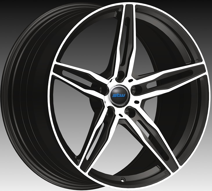 5-Spoke Black and Silver Face 1PC forged Aluminum Wheels for customized