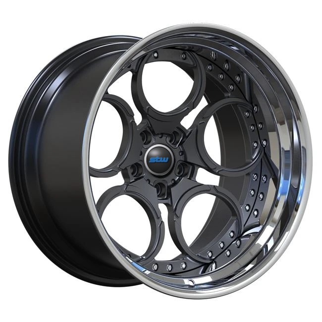 Polished Lip 2 Piece Forged Wheels Gun Metal Spokes Discs For Nissan 350z Custom Car Rims