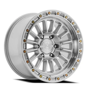 17″ ARENA WHEELS CO A130 PODIUM GLOSS SILVER MACHINED OFF-ROAD RIMS