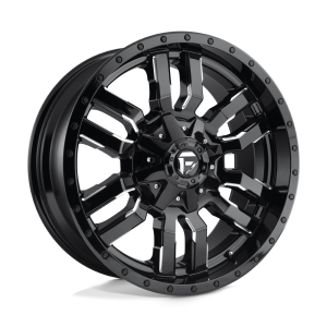 22″ FUEL WHEELS D596 SLEDGE MATTE BLACK GLOSS BLACK LIP OFF-ROAD RIMS