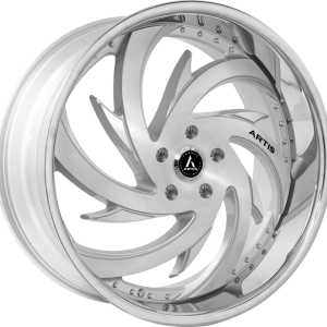 26″ ARTIS WHEELS SPADA SILVER BRUSHED CHROME LIP FINISH RIMS