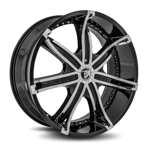 22″ DIABLO WHEELS DNA BLACK CHROME INSERTS FINISH RIMS