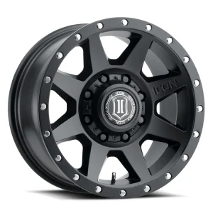 17″ ICON ALLOYS WHEELS REBOUND HD SATIN BLACK OFF-ROAD RIMS