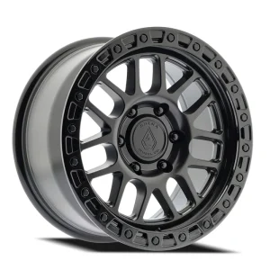 18″ ARENA WHEELS CO A119 BOOST SATIN BLACK CENTER GLOSS BLACK LIP OFF-ROAD RIMS