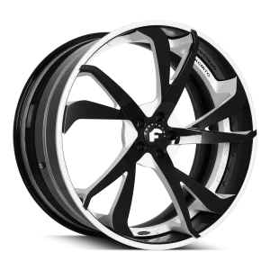 22″ FORGIATO WHEELS S221-ECL 2-TONE GLOSS BLACK WITH WHITE ACCENTS FORGED FINISH RIMS