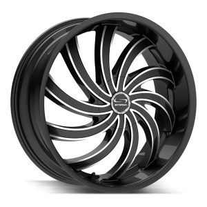 20″ STRADA WHEELS FLAME GLOSS BLACK MILLLED RIMS