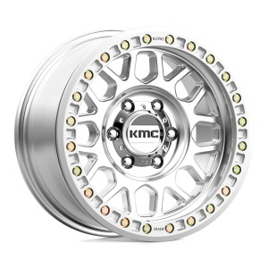 20″ KMC WHEELS KM234 GRENADE DESERT BEADLOCK MACHINED FINISH RIMS