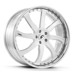 20″ FORGIATO WHEELS QUATTRESIMO BRUSHED SILVER WITH CHROME LIP FORGED FINISH RIMS