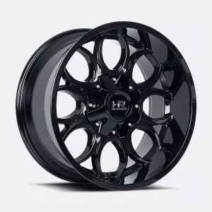 20″ HARDROCK WHEELS H713 HORSESHOE GLOSS BLACK MILLED OFF-ROAD RIMS
