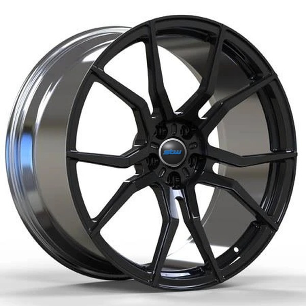 Gloss Black 1 Piece Alloy Rims Rs7 Monoblock 21 Inch 21x10 Deep Concave Forged Wheels